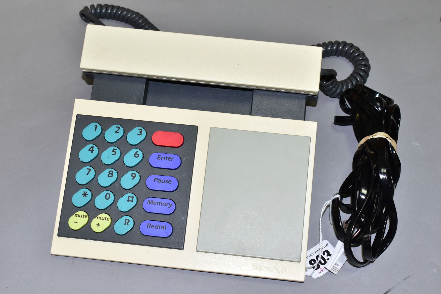 A RETRO BANG & OLUFSEN DESK TELEPHONE, coloured keys, bears label verso 'BEOCOM DTMF....ID NR.