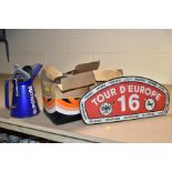 MOTORING INTEREST, a printed aluminium Tour D' Europe rally car badge for no '16', width 39cm x