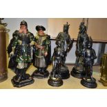 DECORATIVE CERAMIC AND SPELTER FIGURES, comprising two Wilhelm Schiller polychrome decorated