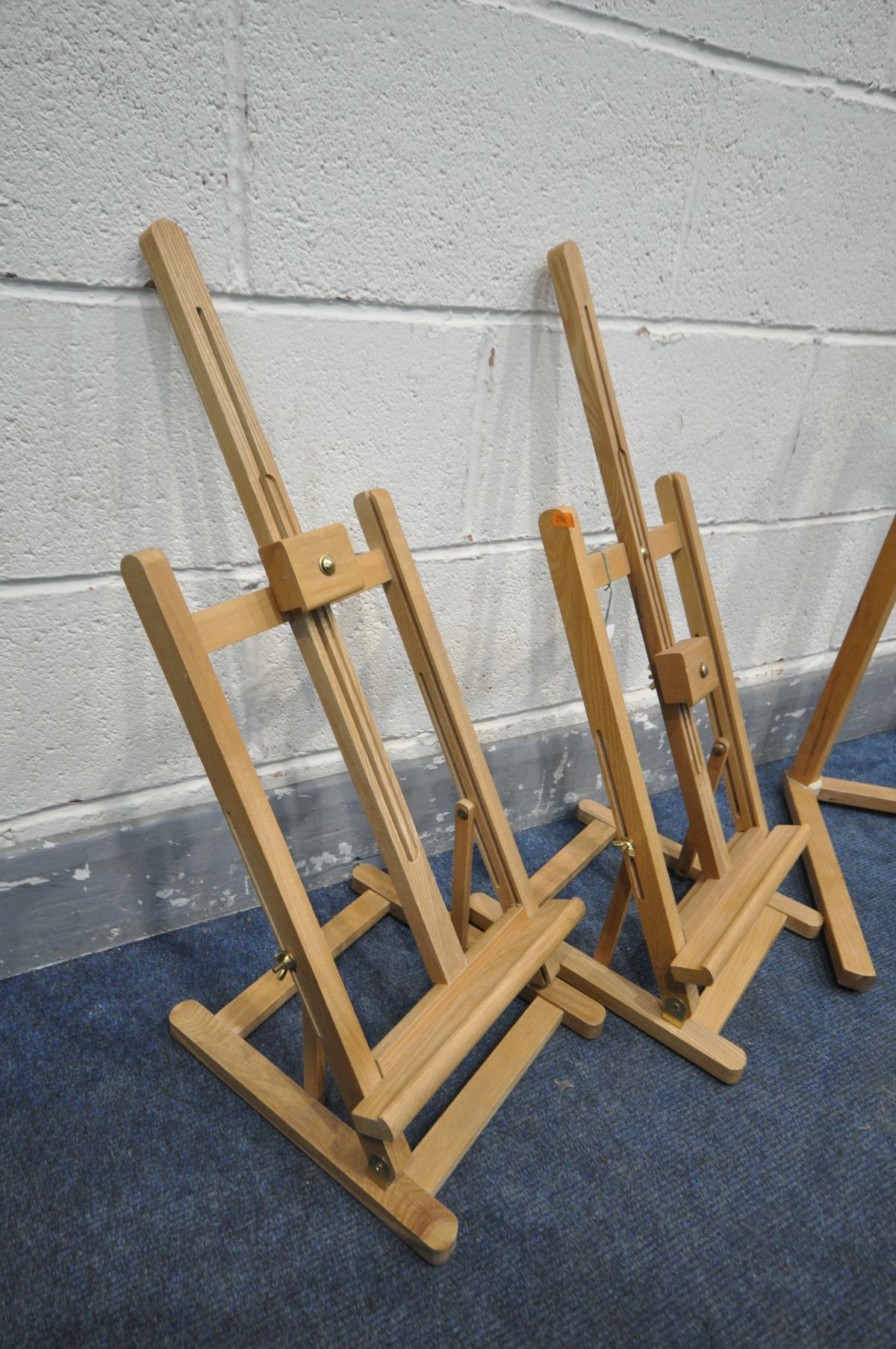 A VARIETY OF ARTIST EASELS, to include a pair of surface top easels, a Posi lock stand (losses) a - Image 3 of 3