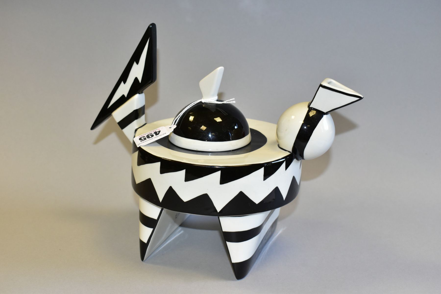 A LORNA BAILEY DESIGN ART DECO STYLE TEAPOT, produced for Old Ellgreave Pottery, approximate