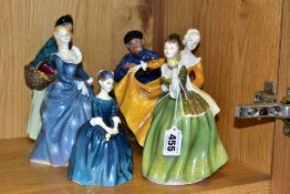 SIX ROYAL DOULTON FIGURES, comprising 'Fleur' HN2368, 'Cherie' HN2341, 'Fragrance' HN2334, '