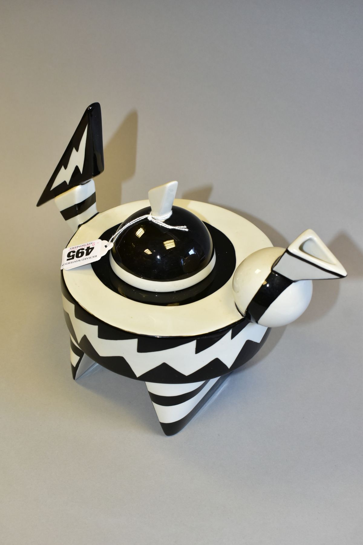 A LORNA BAILEY DESIGN ART DECO STYLE TEAPOT, produced for Old Ellgreave Pottery, approximate - Image 2 of 5