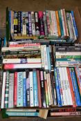 FOOTBALL INTEREST: SIX BOXES OF HARDBACK AND PAPERBACK BOOKS, over two hundred and seventy books,
