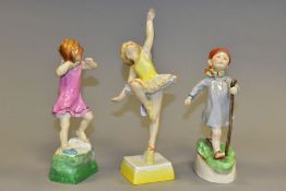 THREE ROYAL WORCESTER DAYS OF THE WEEK FIGURINES, comprising Tuesday's Child 3258 date code for