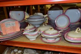 A SIXTY FOUR PIECE VICTORIAN ROYAL WORCESTER DINNER SERVICE, date code for 1885, brown backstamp and