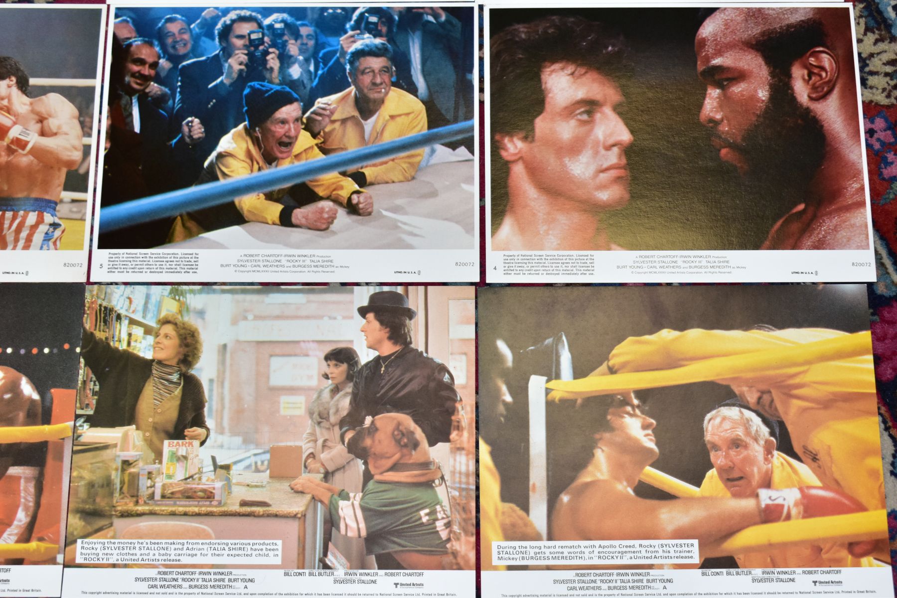 TWO SETS OF EIGHT ROCKY PROMOTIONAL LOBBY CARDS, comprising Rocky II and Rocky III, featuring - Image 4 of 5