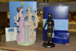 TWO BOXED WEDGWOOD FIGURES, comprising 'The Classical Collection - Peace and Friendship', limited