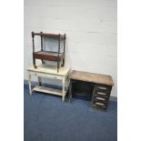 AN EARLY TO MID 20TH CENTURY OAK KNEE HOLE DESK, with a single bank of eight drawers, width 89cm x