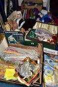 FOUR BOXES OF KNITTING ACCESSORIES ETC, to include a large quantity of needles, box of Anchor