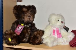 TWO CHARLIE BEARS TEDDY BEARS, comprising a limited edition 'Snuggle' bear of brown plush, jointed