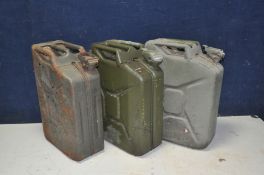 THREE MODERN 20 LITRE 'JERRY' CANS