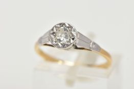 A SINGLE STONE DIAMOND RING, designed with an illusion set old cut diamond, estimated total