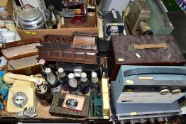 TWO BOXES AND LOOSE OF PROJECTORS, PHOTOGRAPHIC EQUIPMENT, RADIOS, ETC, to include two Marconi