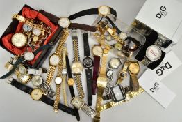 A BOX OF ASSORTED WATCHES, ladies and gents watches, names to include Sekonda, Limit, Anne Klein,