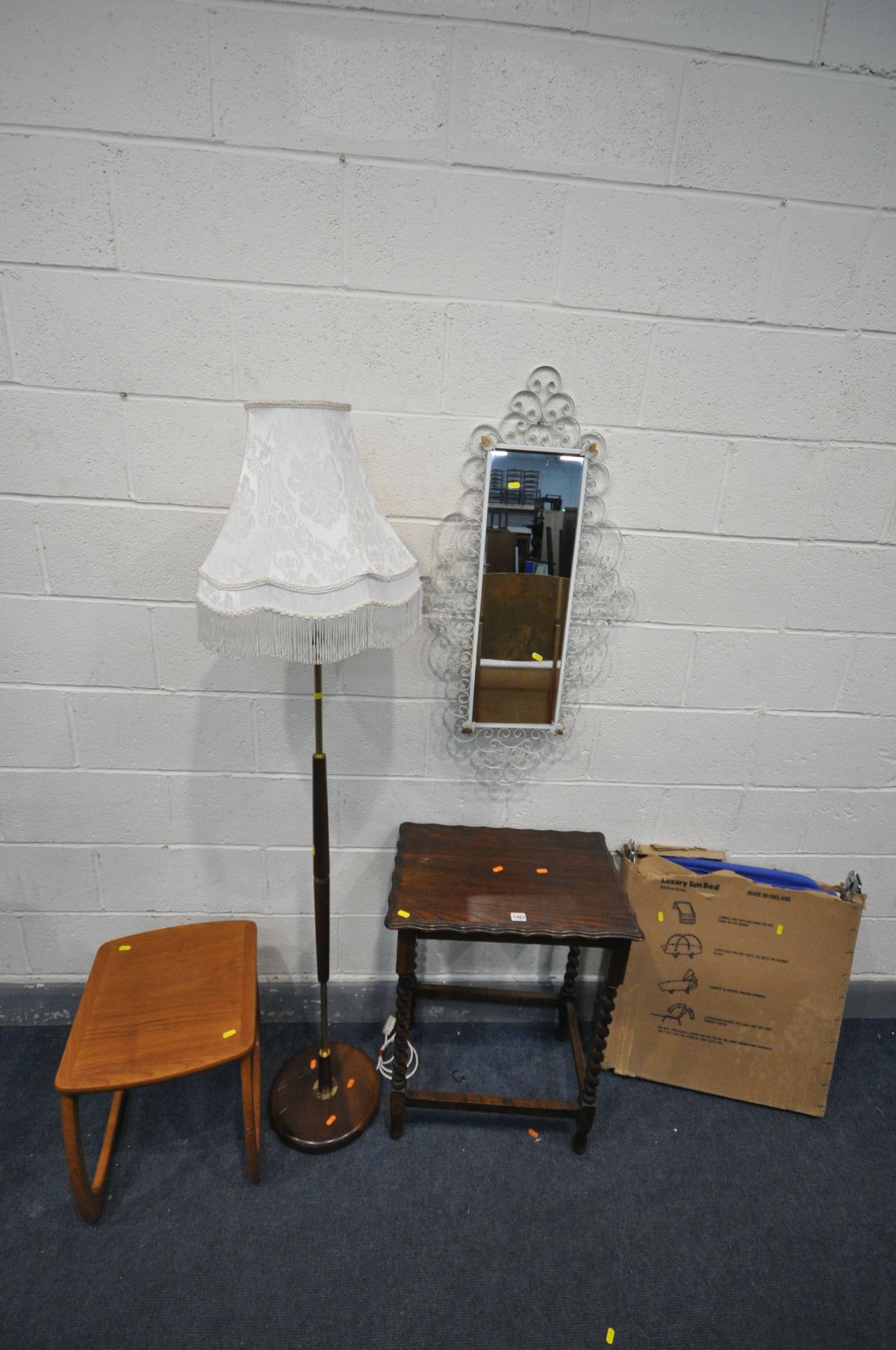 A LATE 20TH CENTURY OAK BARLEY TWIST OCCASIONAL TABLE, a Nathan teak occasional table, a wood and