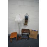 A LATE 20TH CENTURY OAK BARLEY TWIST OCCASIONAL TABLE, a Nathan teak occasional table, a wood and