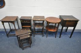 SIX VARIOUS OCCASSIONAL FURNITURE, to include an Edwardian mahogany circular occasional table, to