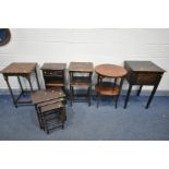 SIX VARIOUS OCCASSIONAL FURNITURE, to include an Edwardian mahogany circular occasional table, to