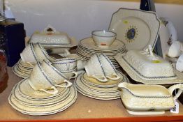 A CROWN DUCAL 'GAINSBOROUGH' PATTERN PART DINNER SERVICE, comprising a shaped rectangular meat