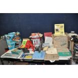 A COLLECTION OF MOSTLY AUTOMOTIVE TOOLS AND MANUALS including workshop manuals for Hillman Minx, BMC