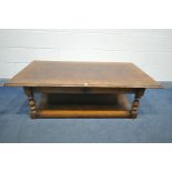 A TITCHMARSH AND GOODWIN OAK RECTANGULAR COFFEE TABLE, reference number- RL.22054, with a moulded