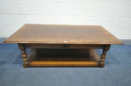 A TITCHMARSH AND GOODWIN OAK RECTANGULAR COFFEE TABLE, reference number- RL.22054, with a moulded