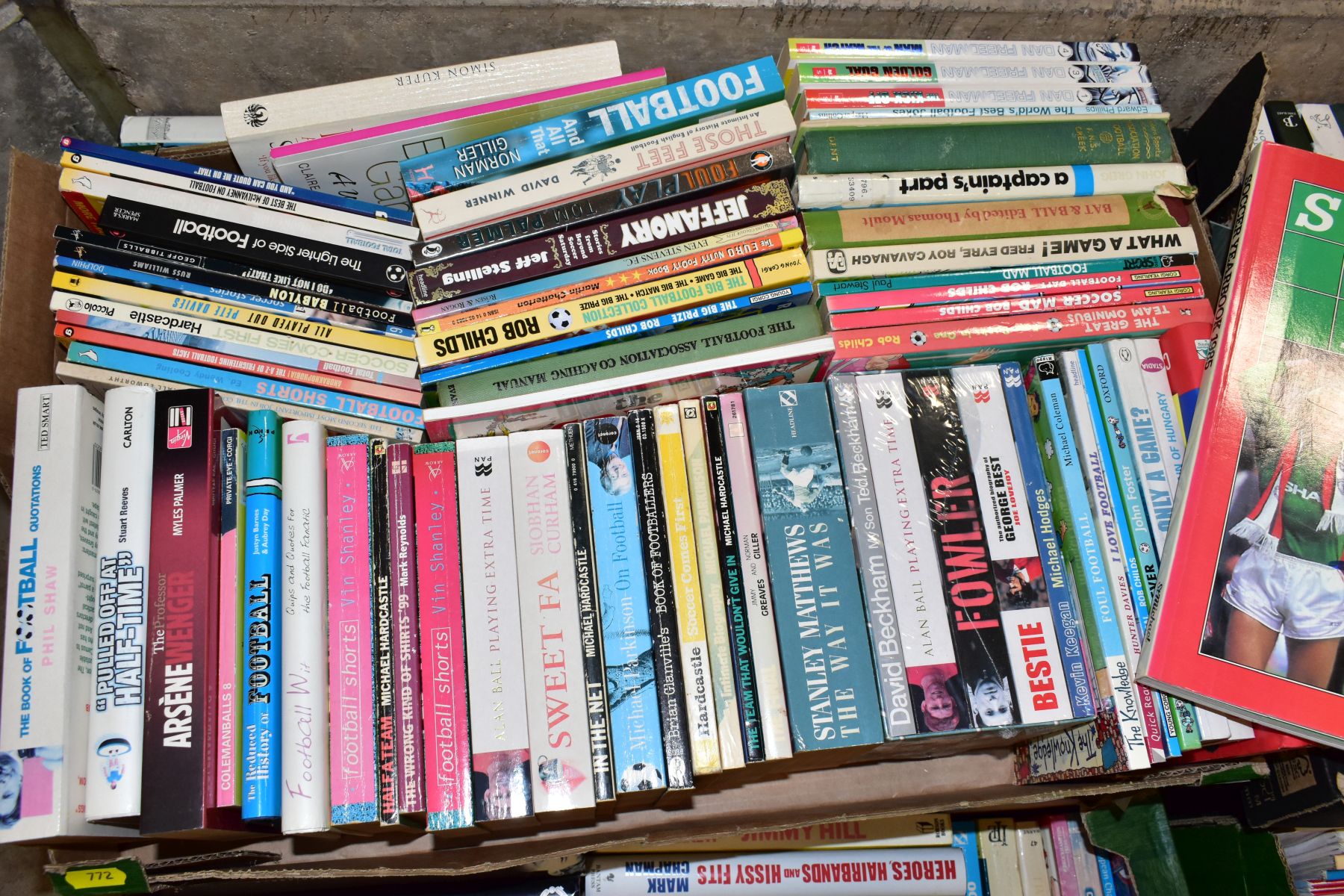 FOOTBALL INTEREST: SIX BOXES OF HARDBACK AND PAPERBACK BOOKS, over two hundred and forty books and - Image 5 of 7