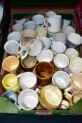 A BOX OF ROYAL COMMEMORATIVE CUPS AND MUGS ETC, to include an Edward VIII tankard with a chip to the