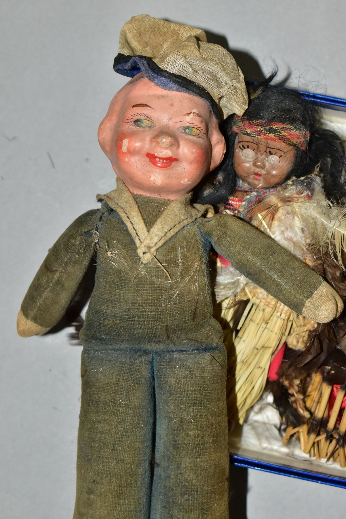 VINTAGE COLLECTORS DOLLS, comprising a Maori? woman with child, tiki pendant around her neck, - Image 3 of 7