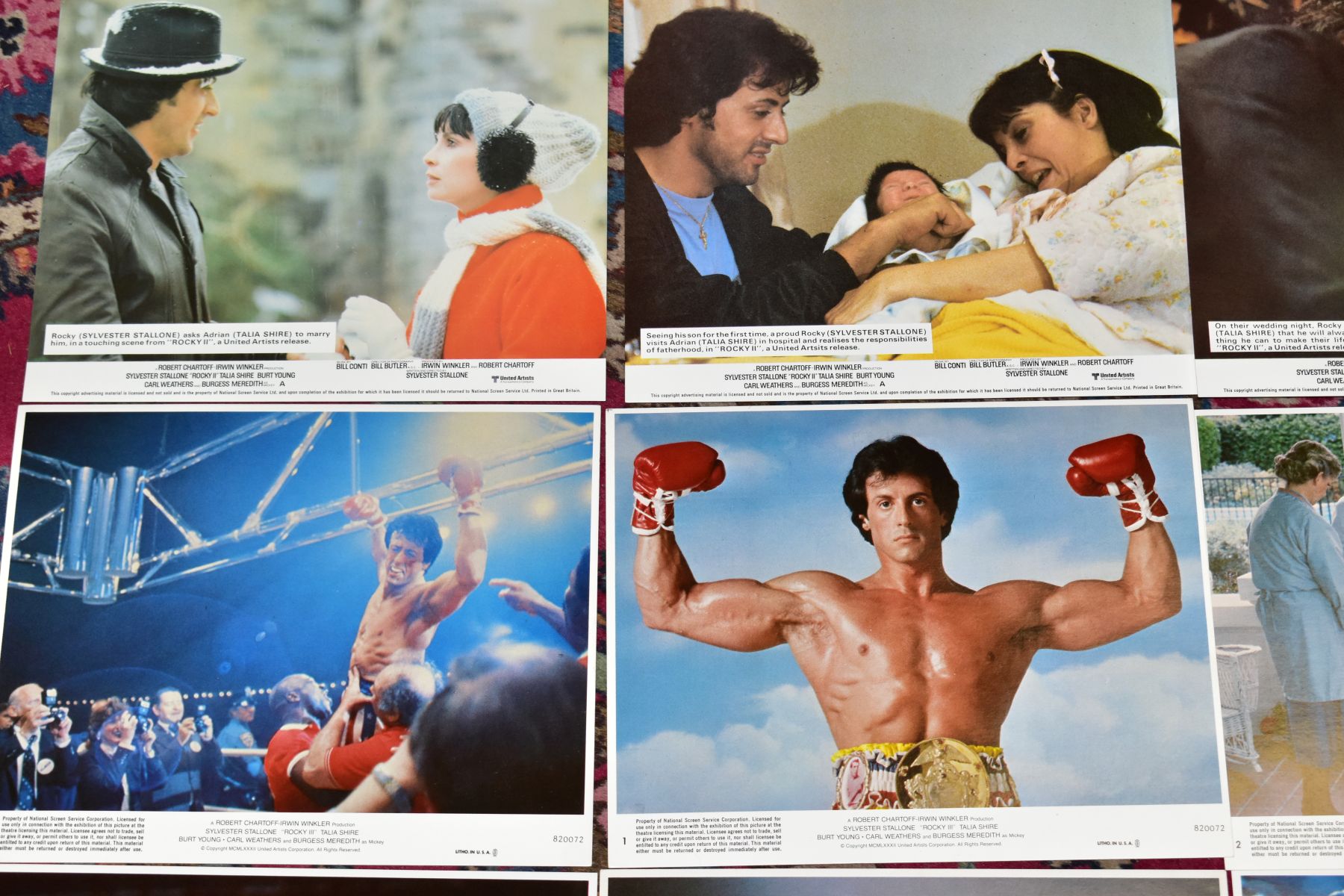 TWO SETS OF EIGHT ROCKY PROMOTIONAL LOBBY CARDS, comprising Rocky II and Rocky III, featuring - Image 2 of 5