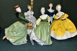 FIVE ROYAL DOULTON FIGURINES, comprising HN2318 Gracie, marked Reject not for re-sale to the base,