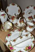 A GROUP OF ROYAL ALBERT OLD COUNTRY ROSES TEA, DINNER AND GIFT WARES, comprising a single tier