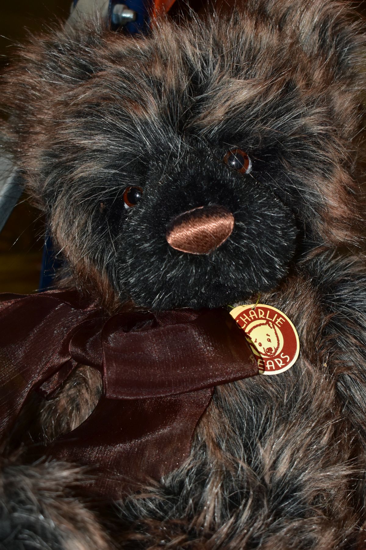 TWO CHARLIE BEARS TEDDY BEARS, comprising 'Higgins' having grey mottled plush and fully jointed - Image 3 of 3