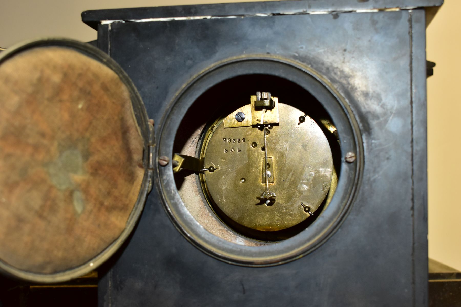 THREE LATE VICTORIAN BLACK SLATE AND MARBLE MANTEL CLOCKS, two of rectangular form with thirty - Image 7 of 8