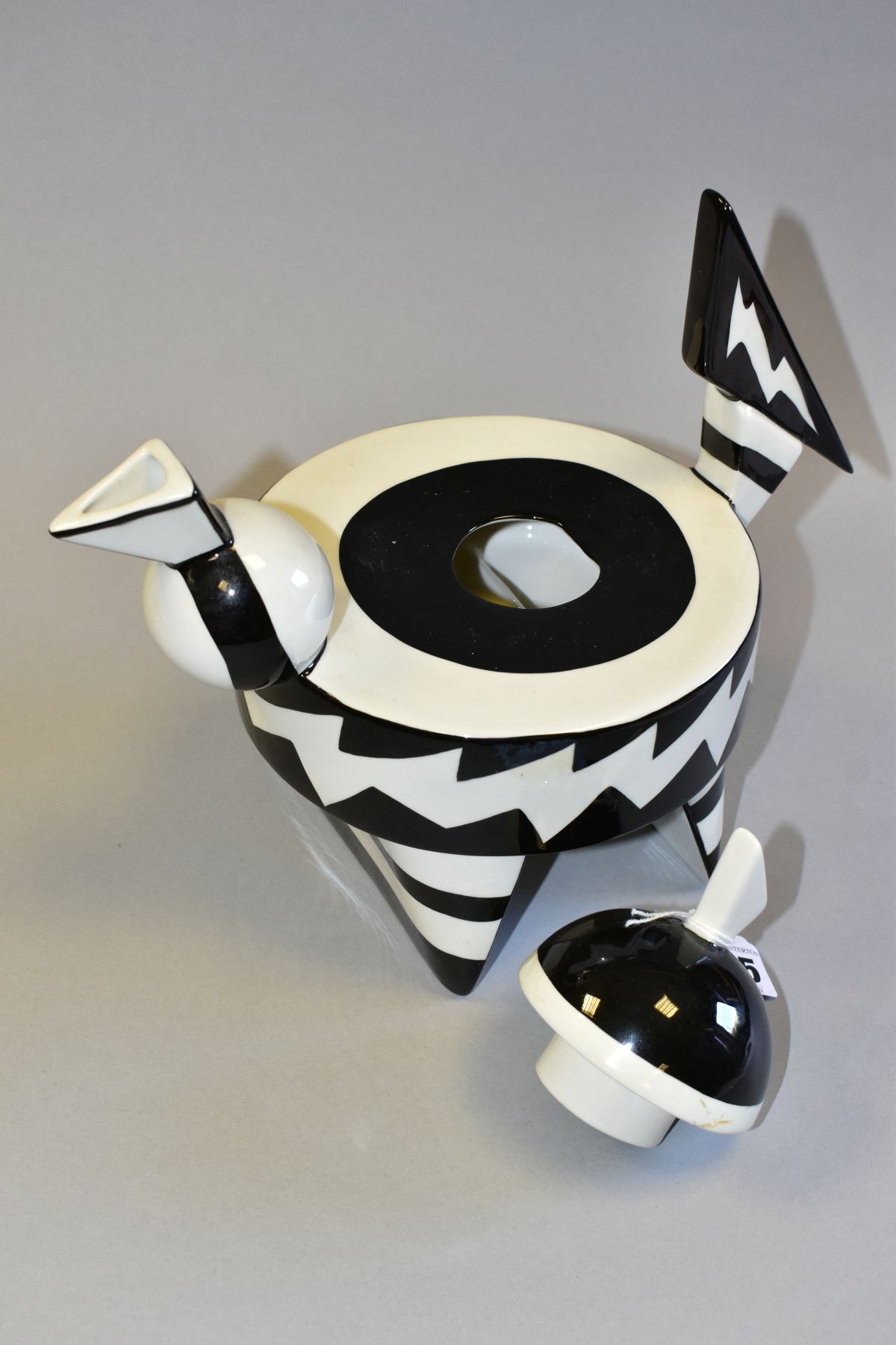 A LORNA BAILEY DESIGN ART DECO STYLE TEAPOT, produced for Old Ellgreave Pottery, approximate - Image 4 of 5