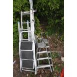 A LOHO 3 SECTION 3 WAY ALUMINIUM COMBINATION LADDER together with a 3m three section loft ladder and