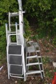 A LOHO 3 SECTION 3 WAY ALUMINIUM COMBINATION LADDER together with a 3m three section loft ladder and