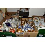 FIVE BOXES OF CERAMIC TEA SETS, nineteen sets and part sets, mainly oriental and continental