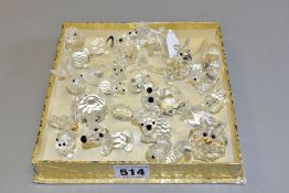 A GROUP OF SWAROVSKI CRYSTAL ANIMAL ORNAMENTS, approximately twenty two pieces to include a Large