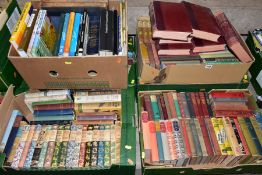 SIX BOXES OF BOOKS, over one hundred and ninety books, mostly novels, Reprint Society, classics,