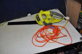 A RYOBI RHT5050 ELECTRIC HEDGE TRIMMER (PAT fail due to joined cable but working)