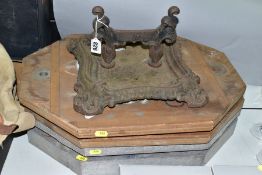 A VICTORIAN CAST IRON BOOT SCRAPER, together with the mould to produce the base of the scraper and