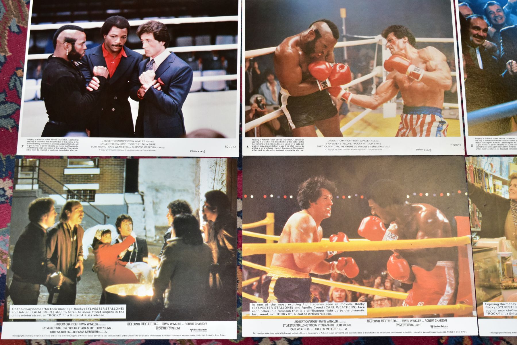 TWO SETS OF EIGHT ROCKY PROMOTIONAL LOBBY CARDS, comprising Rocky II and Rocky III, featuring - Image 5 of 5
