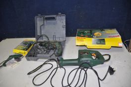 A BOSCH PFZ 550E RECIPROCATING SAW in box, a Bosch PSB 600RPE drill with case (both PAT pass and
