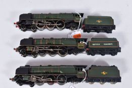 THREE BOXED HORNBY DUBLO DUCHESS CLASS LOCOMOTIVES, all have been repainted, renumbered and