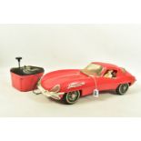 AN UNBOXED TOPPER TOYS JOHNNY SPEED GIANT SIZE RACING CAR, 1960's plastic battery operated Jaguar