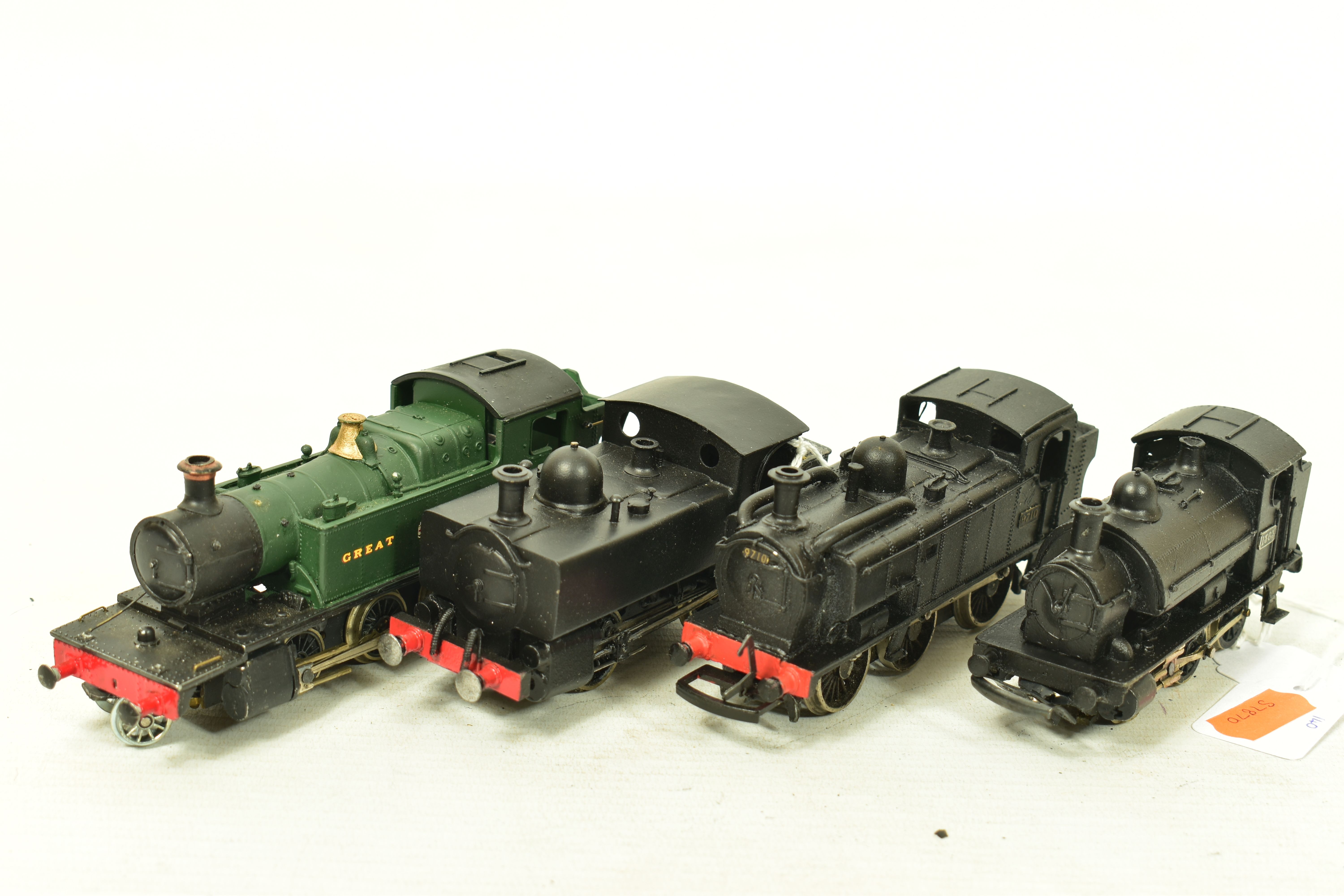 FOUR BOXED CONSTRUCTED OO GAUGE G.W.R. TANK LOCOMOTIVE KITS, K's Kits 13XX class No.1363, unmarked