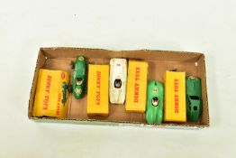 FOUR BOXED DINKY TOYS RACING CARS, Bristol 450 Coupe, No.163, in yellow non picture box missing