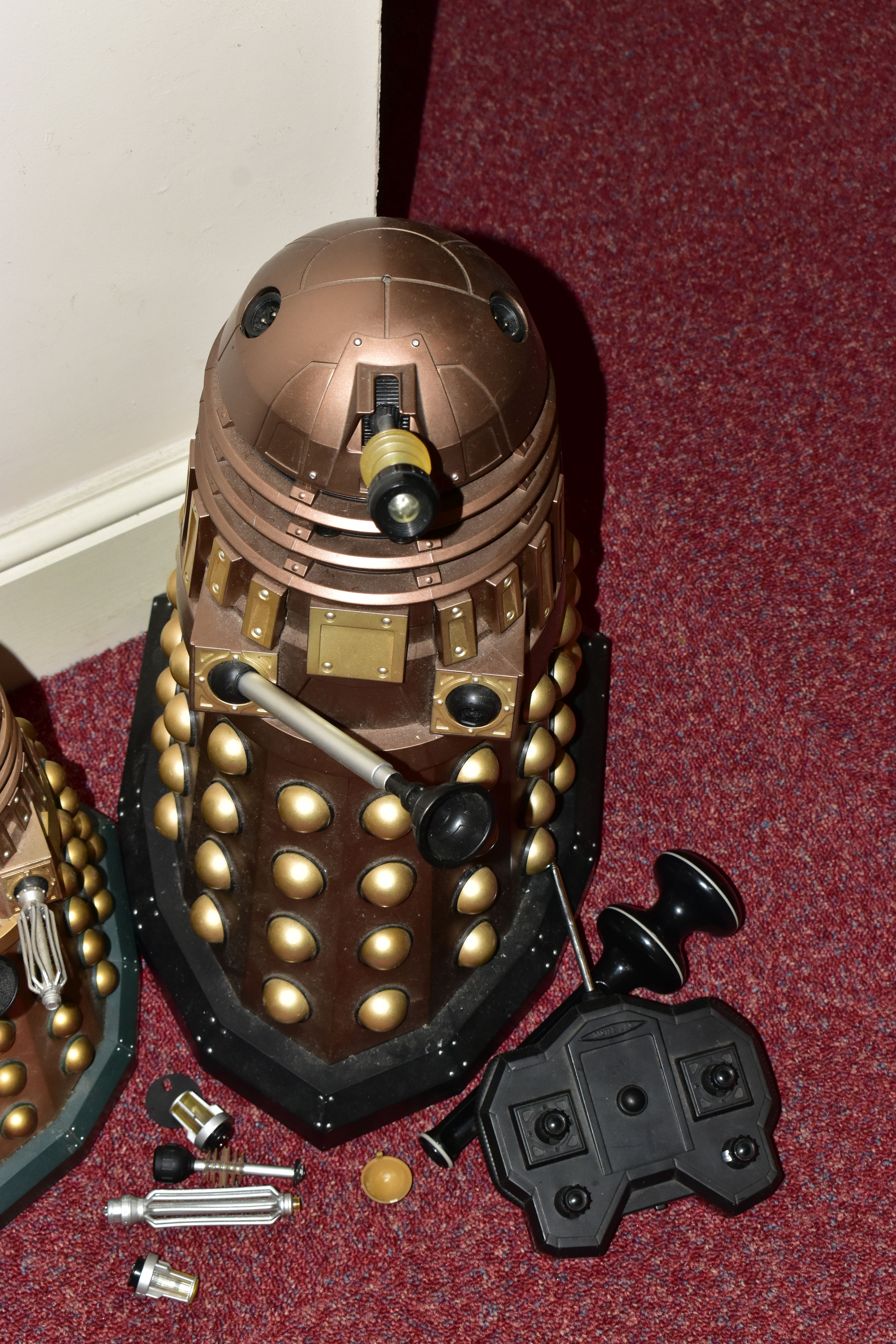 A BATTERY OPERATED REMOTE CONTROL K-9 FROM DOCTOR WHO, with two battery operated Daleks, not tested, - Image 2 of 7